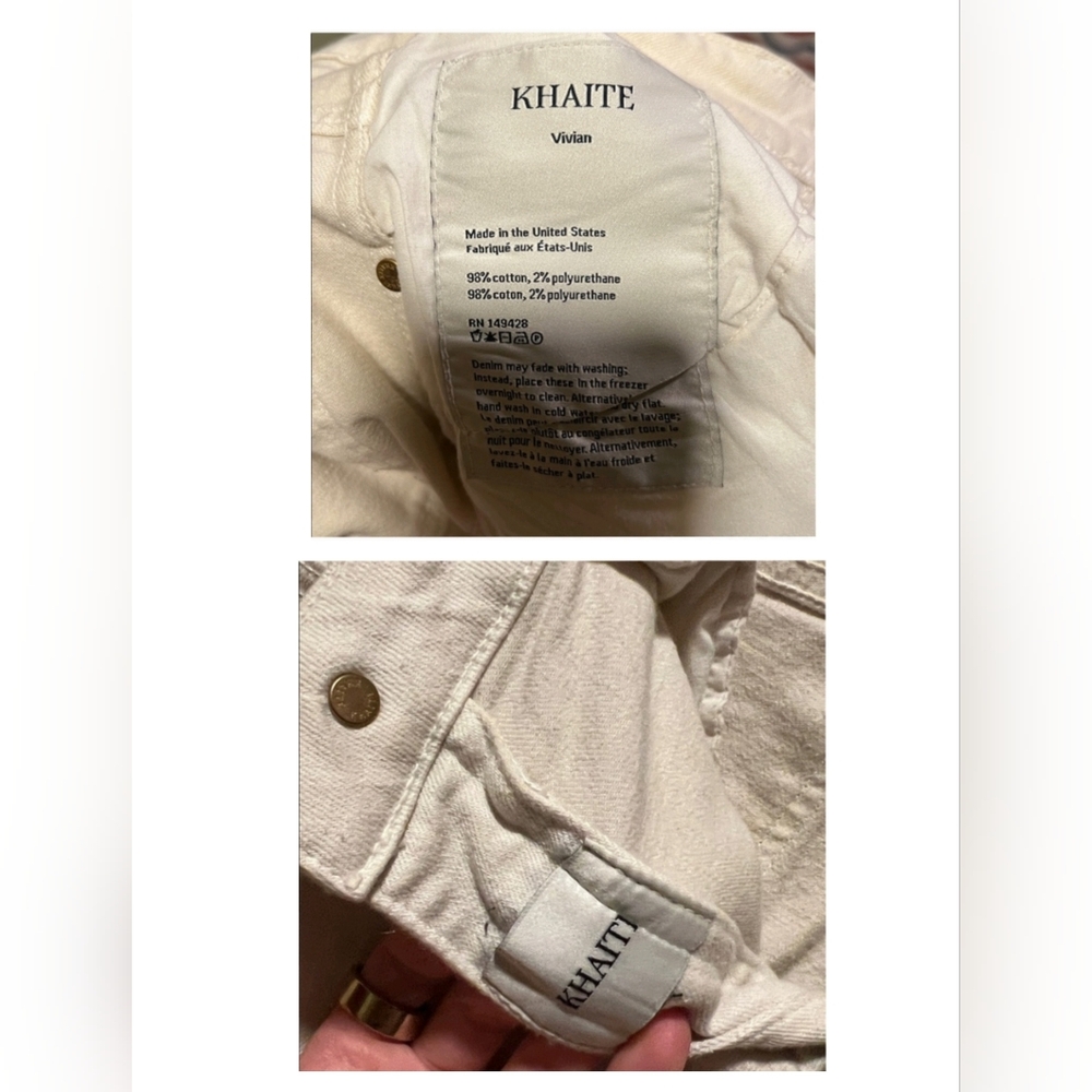 KHAITE Cream Bootcut Jeans - Picture 9 of 11